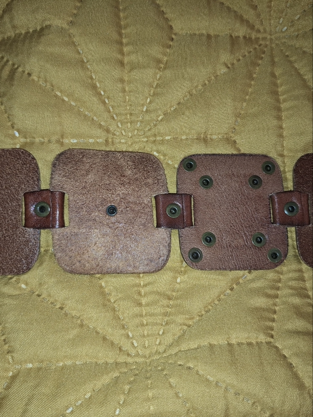 Brown Studded Leather Belt. Western, Hobo, Bohemian. Size Medium - Picture 8 of 11